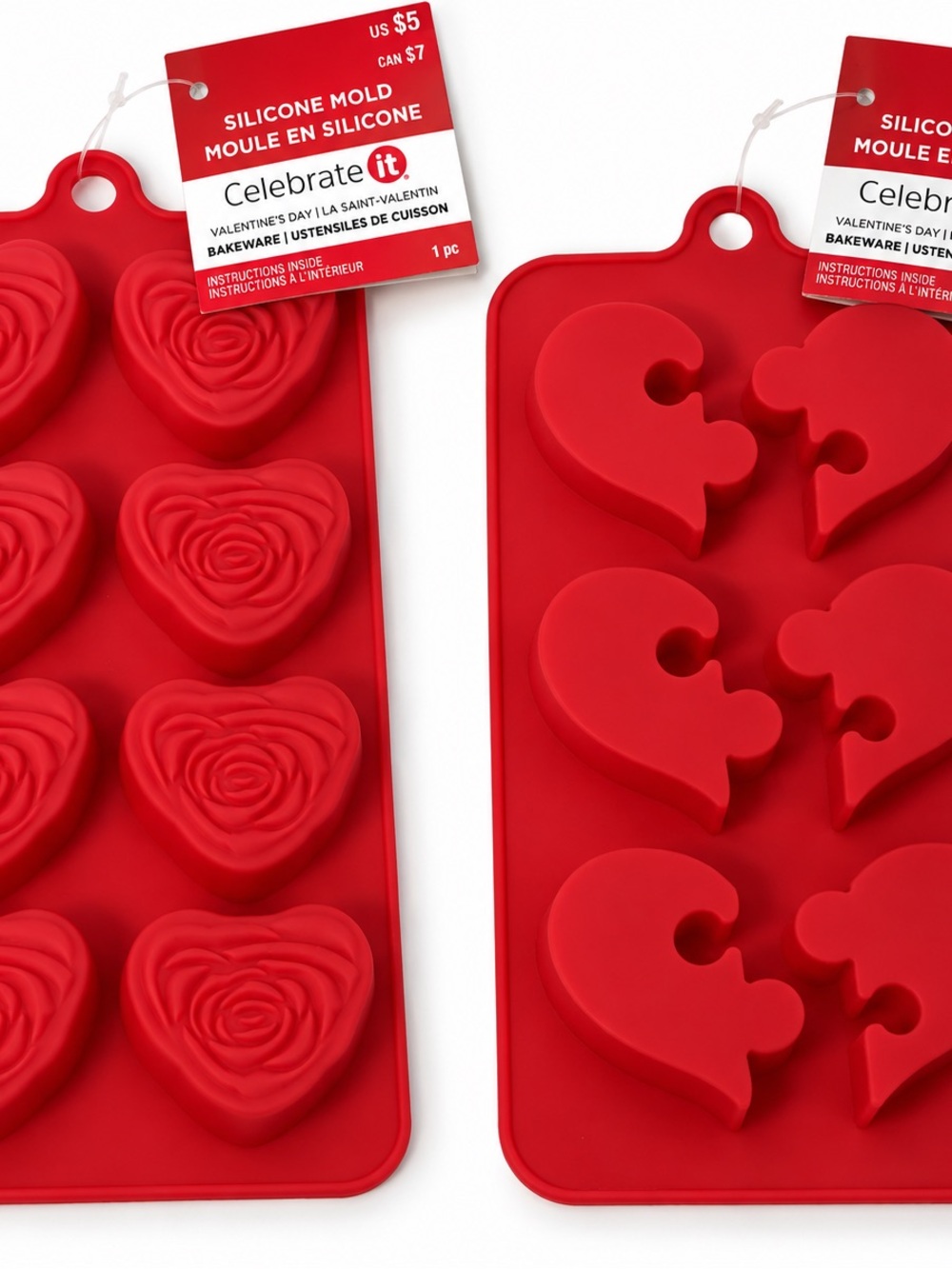 Silicone baking molds (hearts)